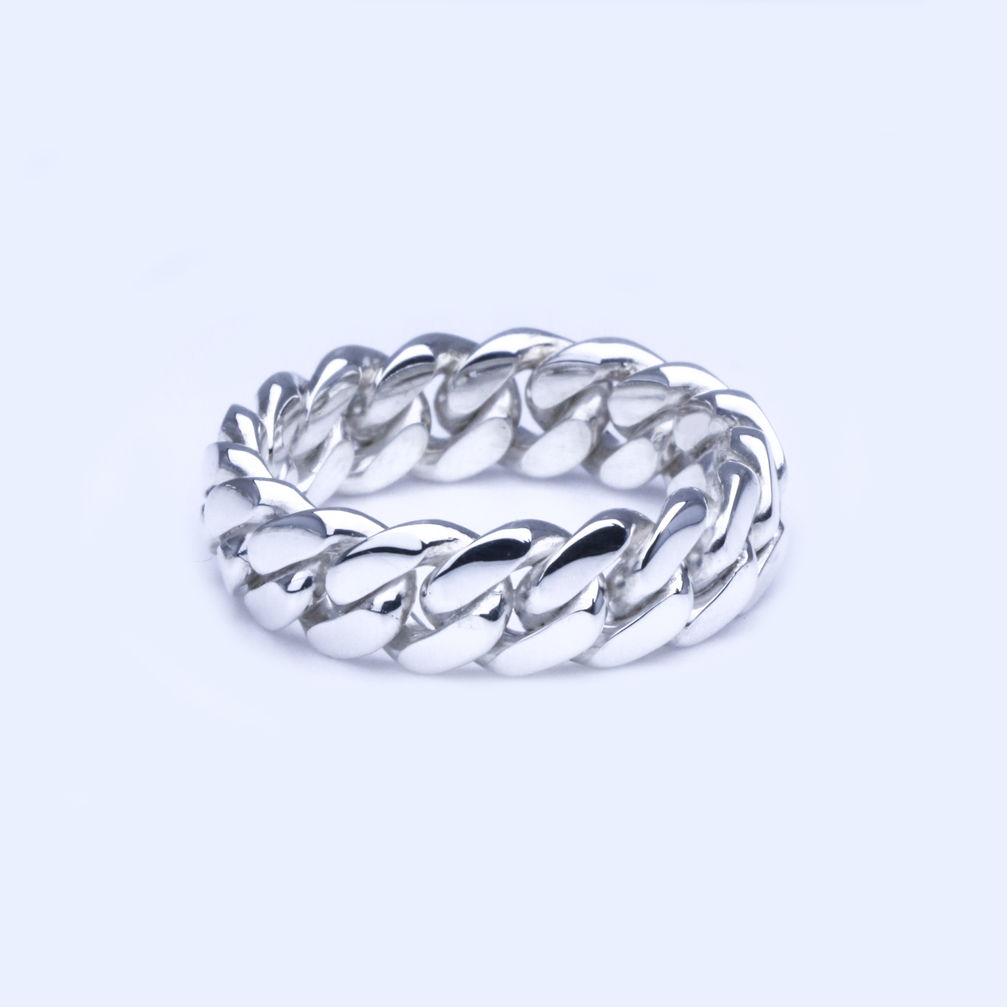 Miami Cuban Ring 7mm - Argentium Silver