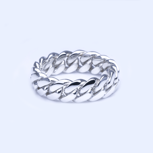 Miami Cuban Ring 7mm - Argentium Silver