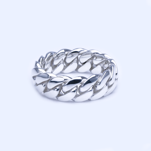 Miami Cuban Ring 8mm - Argentium Silver